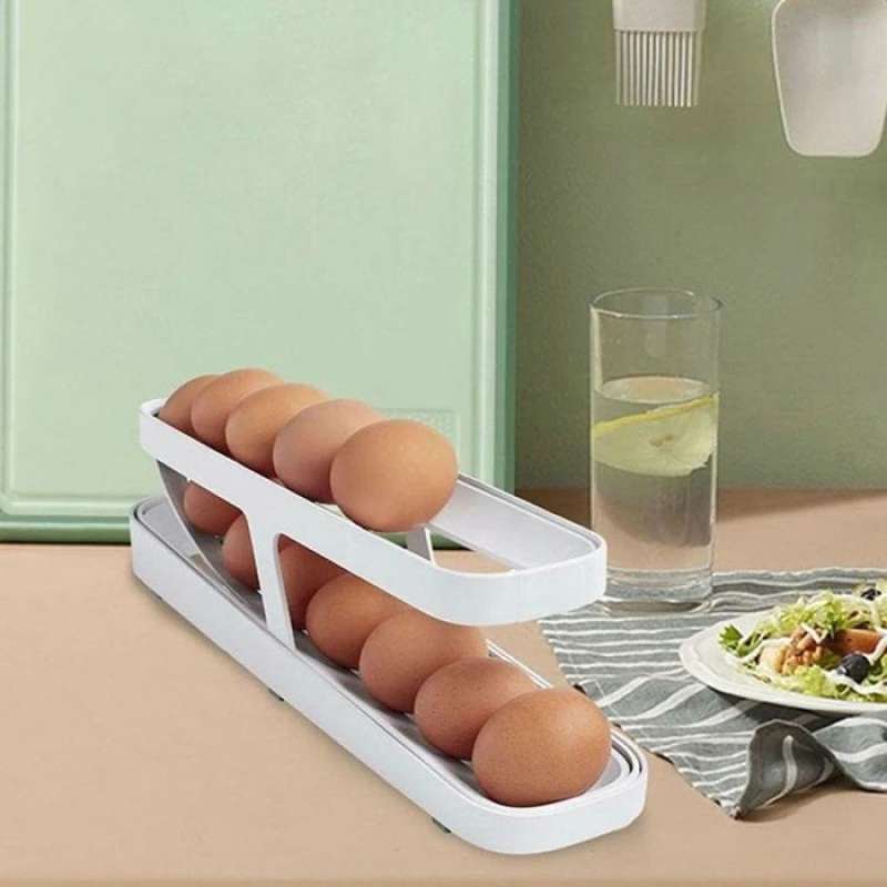 Jual Tempat Penyimpanan Telur Dispenser Automatic Scrolling Egg Rack ...