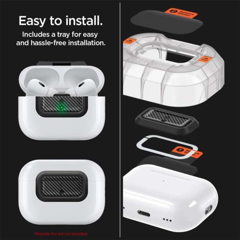 Spigen AirPods Pro 2 / 1 Pengunci Case Airpods Lock Fit M - Carbon ASD06156