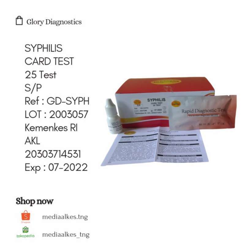 Promo Syphilis Card Test 25 Test Glory Diagnostics Diskon 33% Di Seller ...