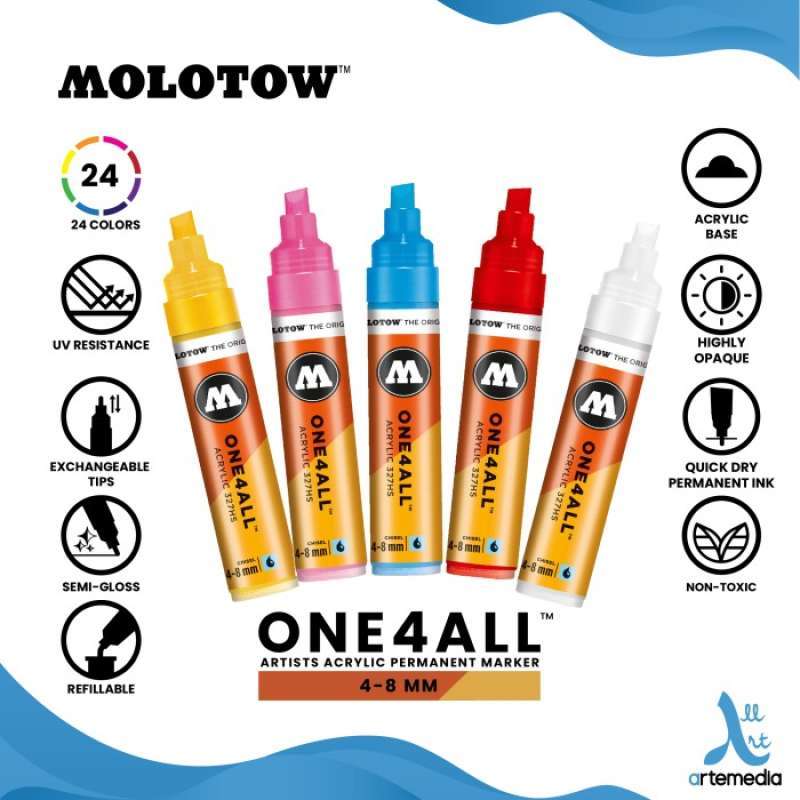 Molotow ONE4ALL Acrylic Paint Marker 1.5mm - Peach Pastel Refillable Marker