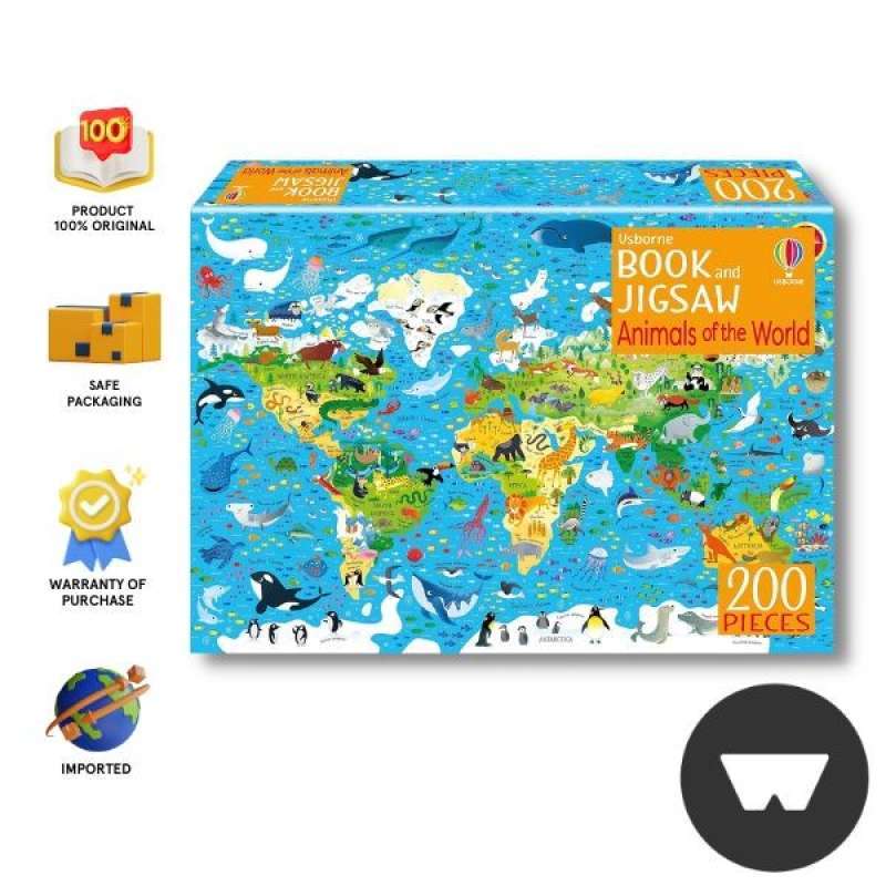 Promo Buku Import Animals Of The World Book And Jigsaw (usborne Book ...