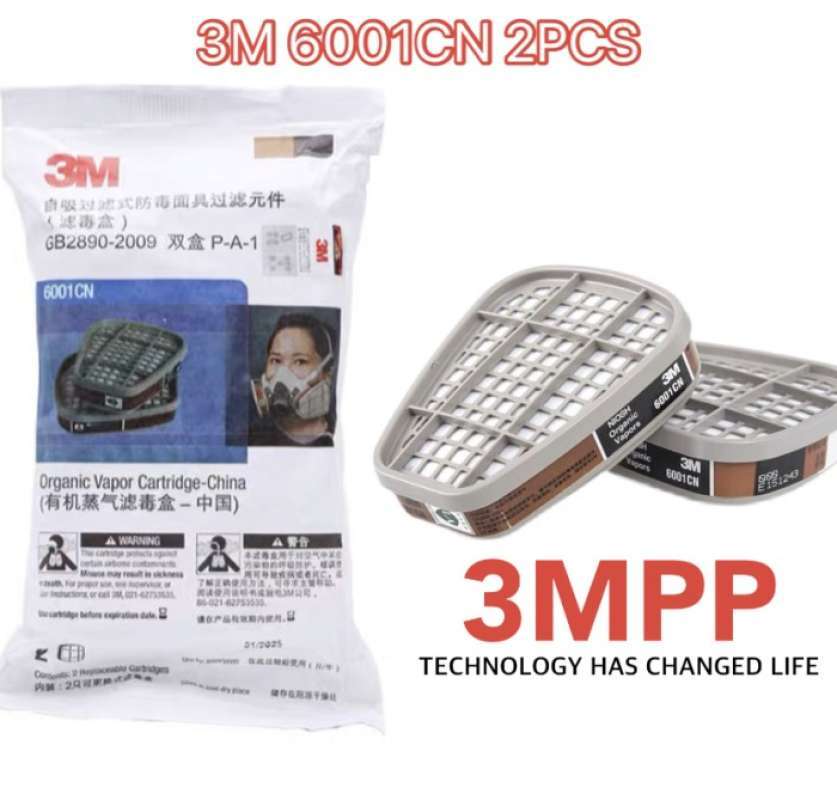 thumbnail image 2 of 10 Pairs (20 Cartridges) 6001CN Organic Vapor Respirator Filters For 6200, 6800 Gas Masks - P100 2 of 5