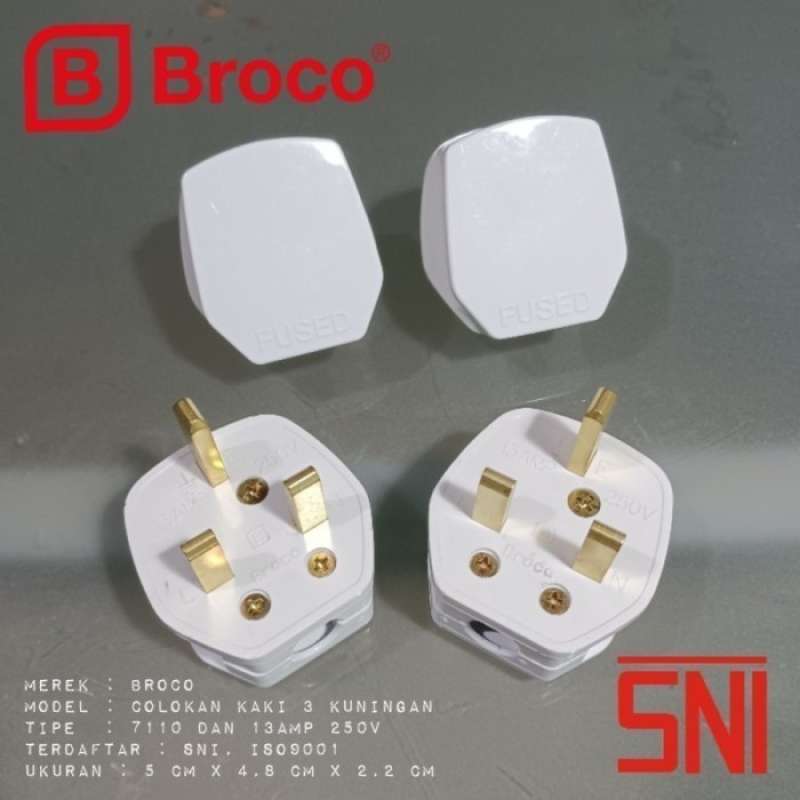 Promo Adaptor Travel Arab Saudi Colokan 3 Lubang Broco Switch On/off ...