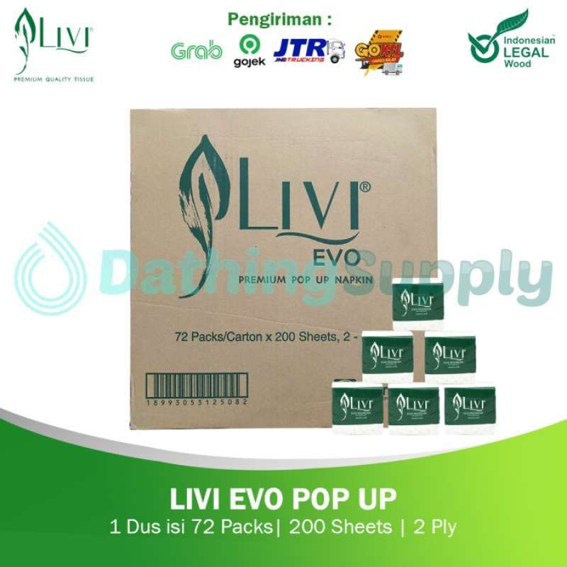 Promo (khusus Gojek/grab) Tissue Livi Evo Pop Up 200 Sheet - 1 Dus 72 ...
