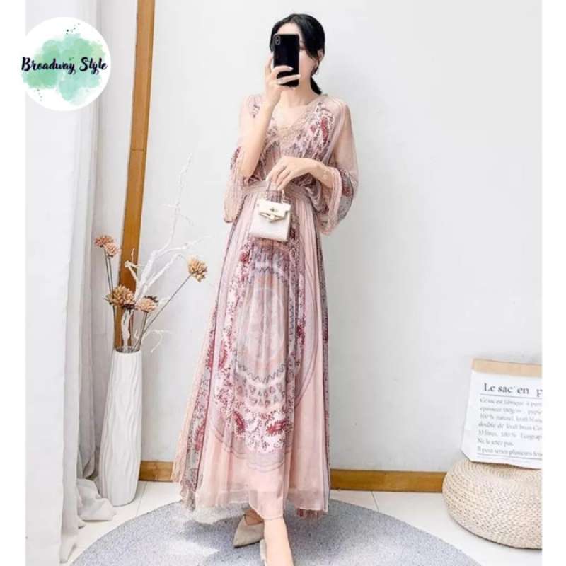 Baju floral maxi dress on sale