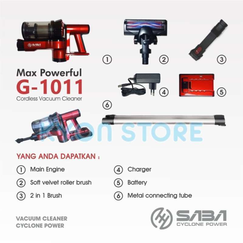 Promo Vacuum Cleaner Saba G1011 Cyclone Power Motor Berkinerja Tinggi Diskon Diskon 5 Di