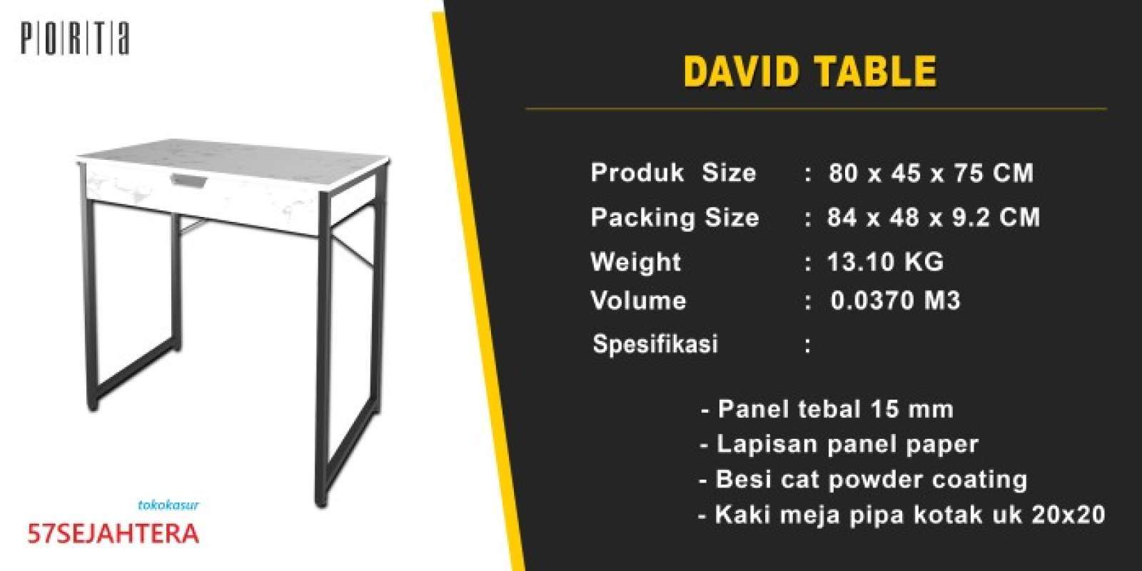 Promo Meja Kerja - Meja Komputer - Meja Kantor Minimalis David Desk