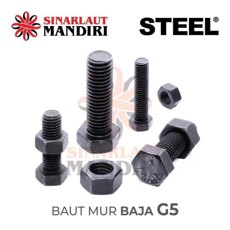 Jual Baut Mur Baja G5 / Bm Baja / Bolt & Nut 1/2 X 1 G.13 Di Seller ...