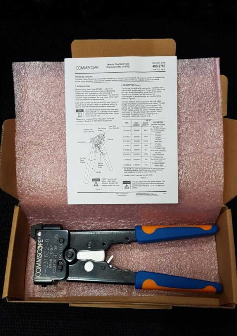 Promo Crimping Tool Cat.5 Amp / Te / Commscope Pn : 2-231652-1 Diskon ...