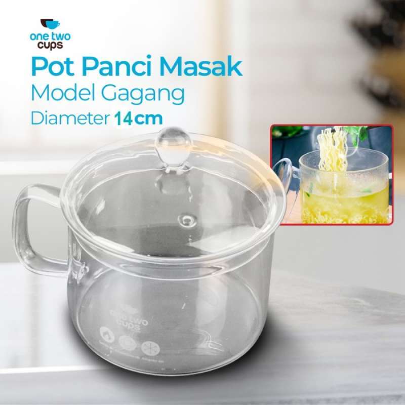 Promo Panci Kaca Glass Cooking Pot Tahan Panas Model Gagang 14 Cm ...
