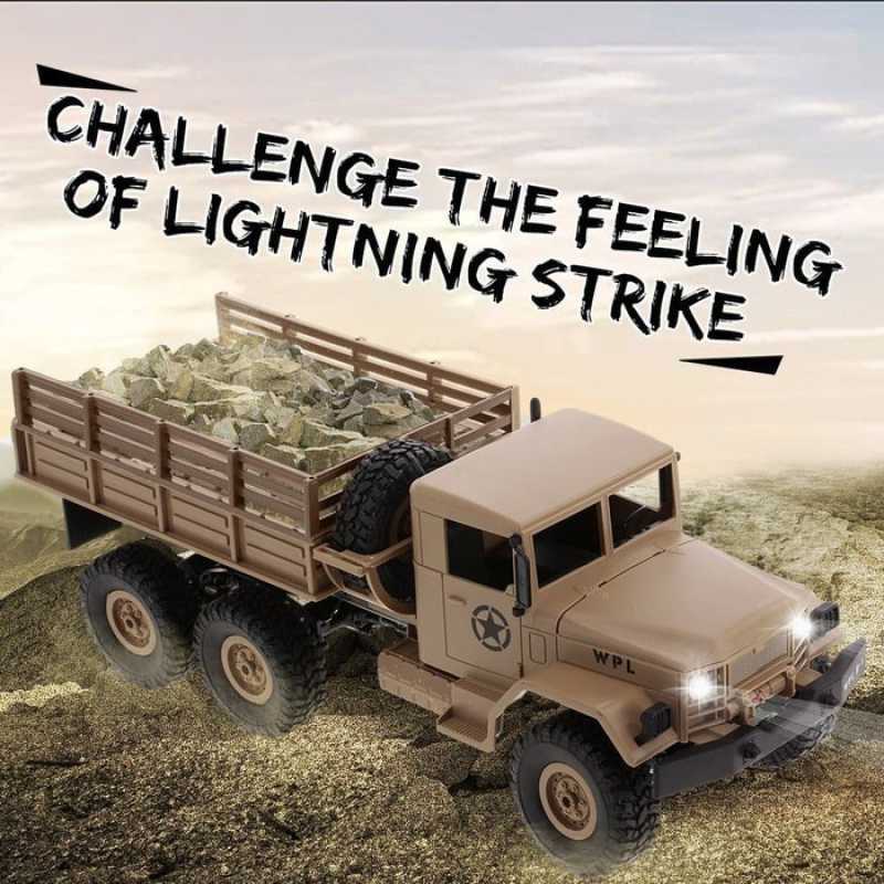 CHAR WPL B-1 1/16 Off-Road RC Caminhu00e3o Militar 2.4G 4WD Rock Crawler Army Car Tw
