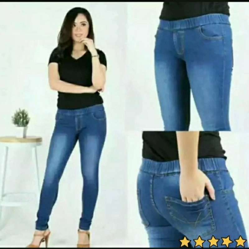 Jual Legging Jeans / Pinggang Karet Jeans / Ukuran Super Jumbo Murah