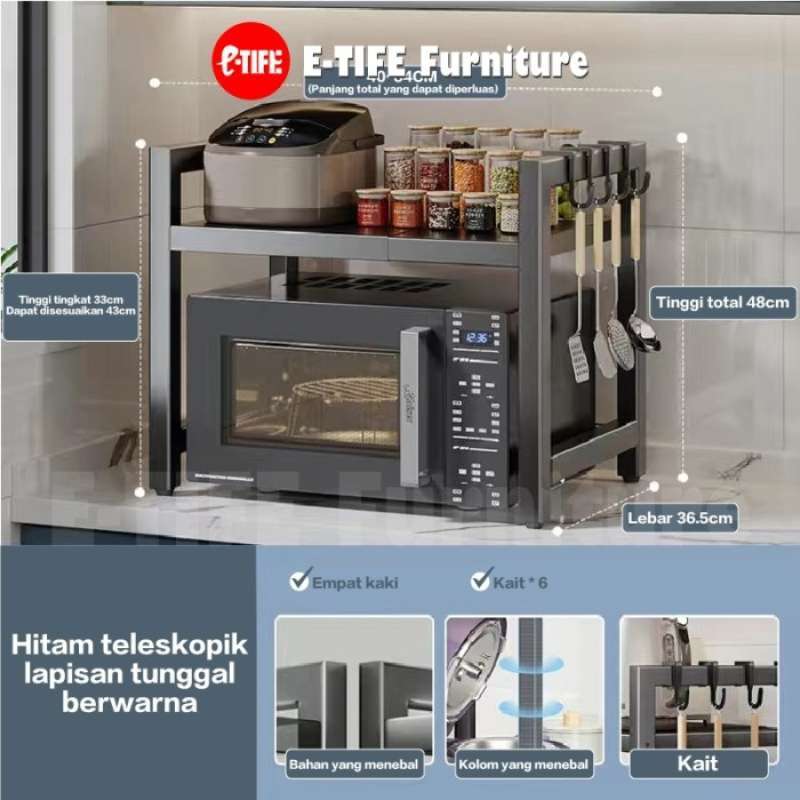 Display Rice Cooker Di Rak Jual E-tife Rak Microwave Oven Rak Rice Cooker Rak Serbaguna Dapur Rak ...