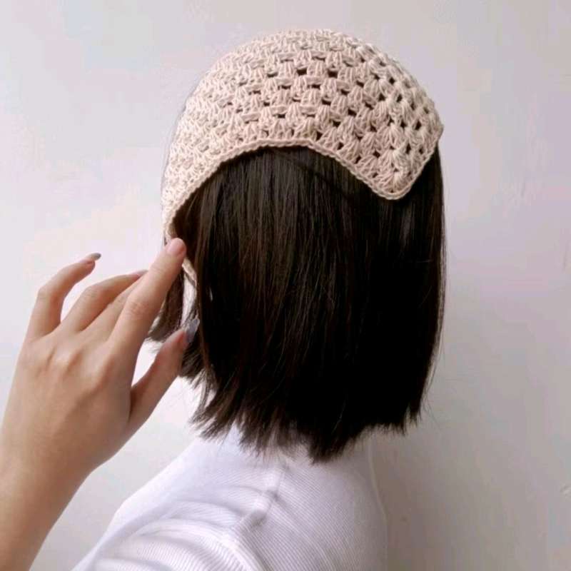 Bando Scrab Rajut Jual Bando Bandana Rajut Segitiga Knit Headband Triangle Knitted Bando ...
