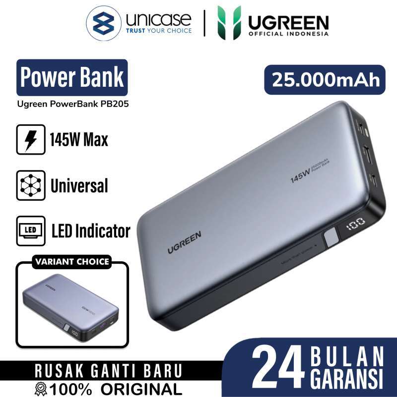 UGREEN Powerbank 25000mAh 1A 2C 145W with LED Indicator - Grey PB PB205 90597A
