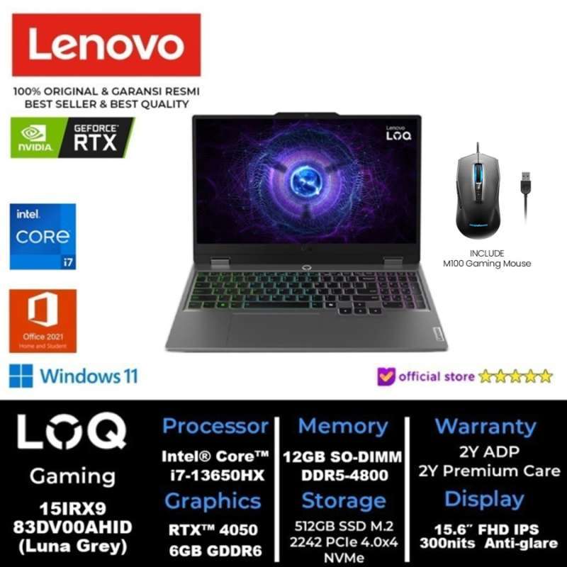 Promo Lenovo Laptop Loq Gaming 15irx9 Intel Core I7 13650hx
