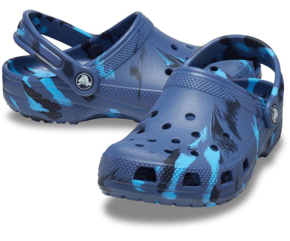 Crocs Kids Classic Marbled Clog K Sandals Navy/Multi (207464-4HQ)