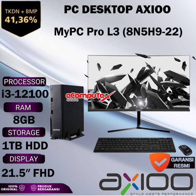Jual Axioo Pc Desktop Mypc Pro L3 (8n5h9-22) I3-12100 8gb 512gb Nvme ...