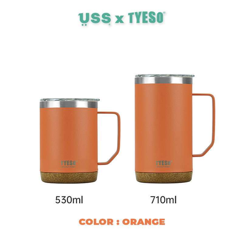 Tyeso Tumbler Mug Stainless Steel 710ml TS-8837 Gelas Motif Kayu Coffee Cup  Vacuum Insulated