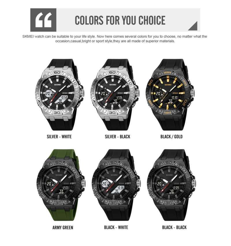 Skmei 2100 Skmei Wr5bar SKMEI 2402 Luxury Dual Time Sport Watch Men  Waterproof