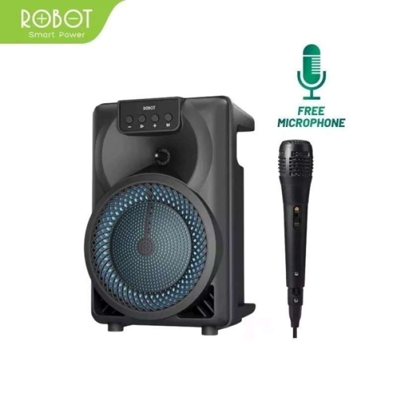 ROBOT RB350 Portable Bluetooth Speaker for Karaoke with RGB Light Microphone, 6.5-Inch Size, Powerful Sound, and Lightweight Design for Easy Carrying
