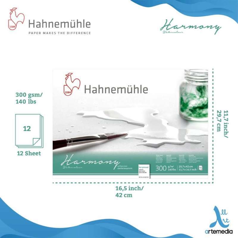 Blocco Acquerello Hahnemuhle Harmony Hot Press A4 - 12 Fogli 300 G/m² Per Artisti E Appassionati - Foto 6