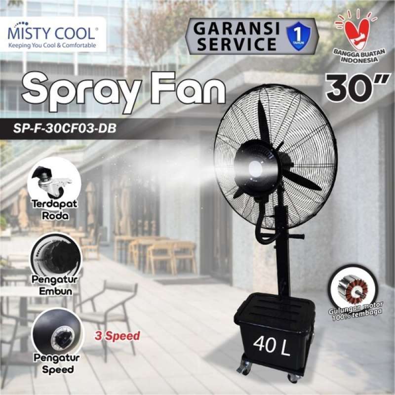 Jual Misty Cool Spray Fan Kipas Angin Embun Air 30 Inch 40 Liter