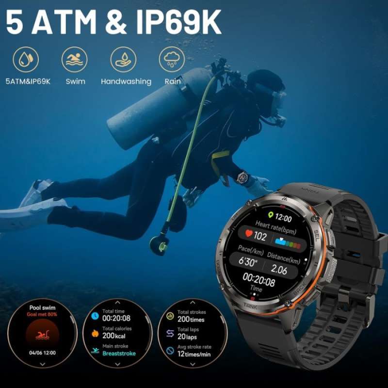 Jual Kospet Tank T3 Ultra Smartwatch GPS 500mah Extra-long Battery