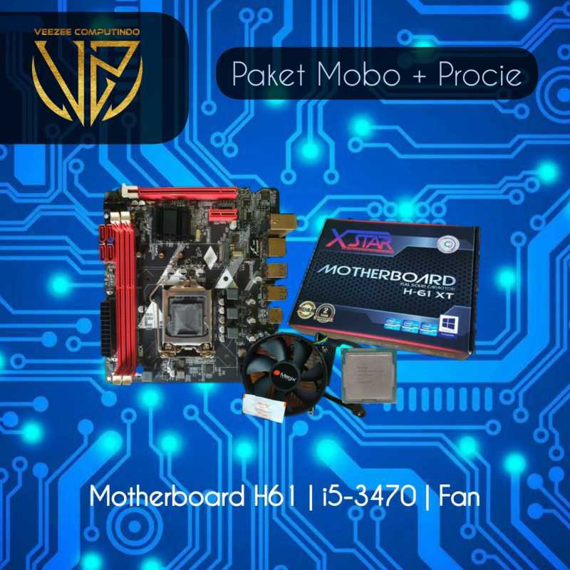 Paket Mobo X-Star H61 lga1155 i5-3470 fan