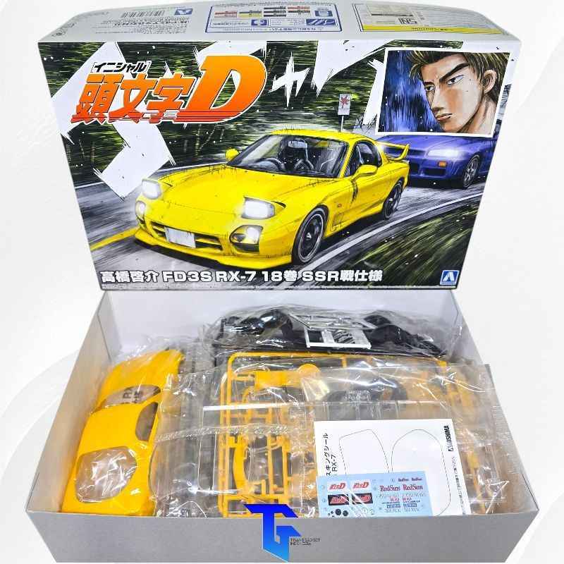 Aoshima Bunka Kyozai Initials D No.12 Keisuke Takahashi FD3S RX-7 Volume 1 Specification 1/24 Scale Plastic Model