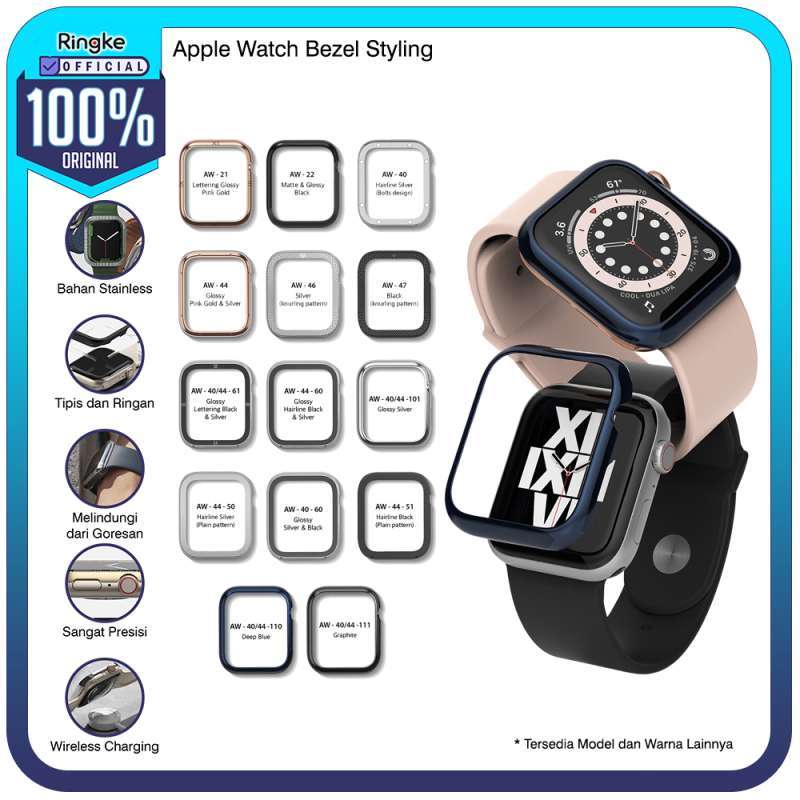 Casing Apple Watch SE 40mm 44mm Bezel Styling Tahan Banting