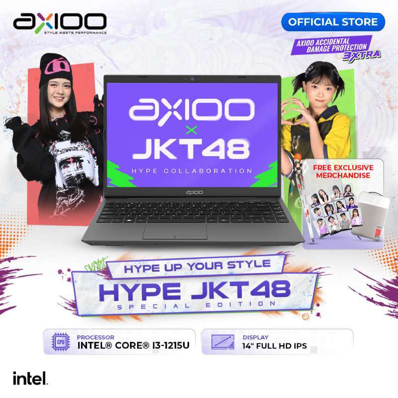 Axioo MyBook Hype JKT48 Edition dengan Intel i3 Gen 12, RAM 16GB, SSD 512GB, dan Layar FHD IPS 14 Inch untuk Fans Setia JKT48