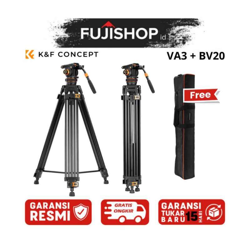 Jual K&f Concept Va3 Heavy-duty Aluminum Tripod With Bv20 Fluid - Main Image