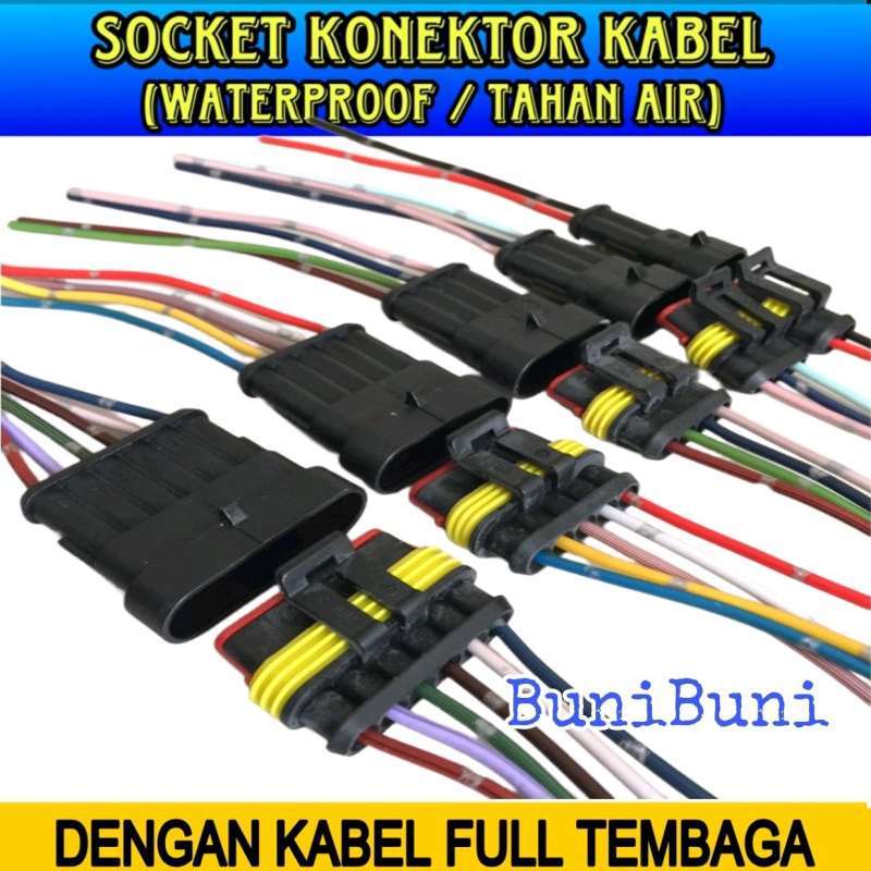Jual Socket Konektor Waterproof Komplit Kabel / Soket Sambungan Kabel ...