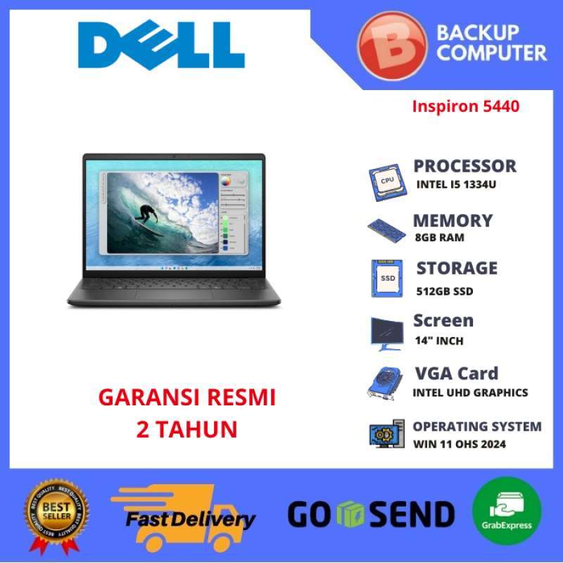 LAPTOP DELL INSPIRON 5440 INTEL i5-1334U 8GB RAM 512GB SSD CARBON BLACK