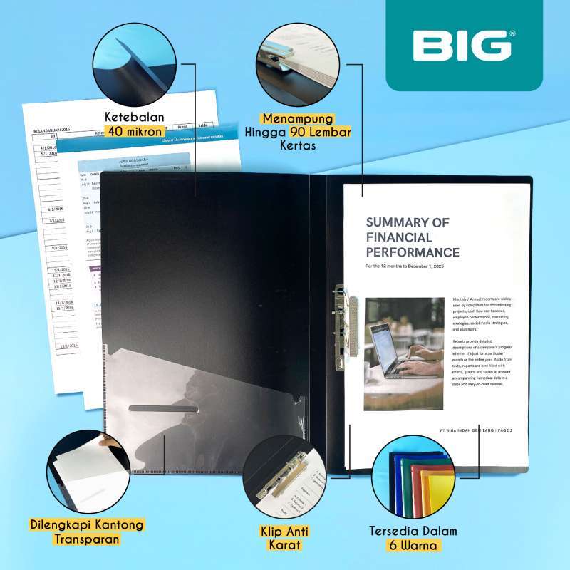 Promo Big Map Jepit F4 Folio Dokumen Plastik Clip File Mf-8115 1 Pcs ...