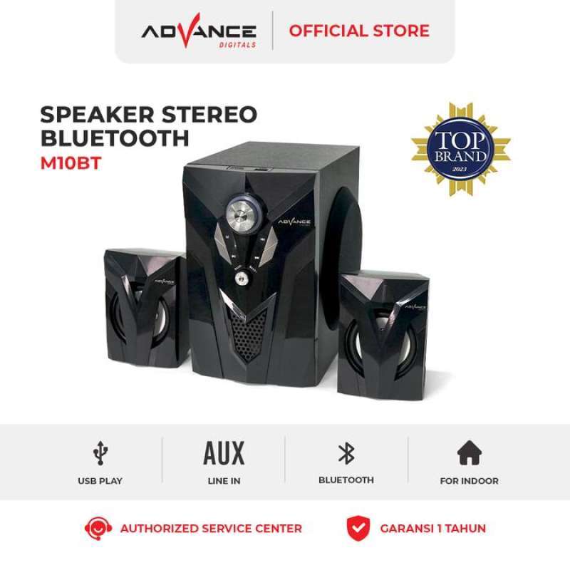 Advance M-10 Speaker Bluetooth untuk TV dengan Extra Bass dan Subwoofer, Ukuran Kompak dan Media Player Terintegrasi. Ideal untuk Penikmat Musik Multiguna