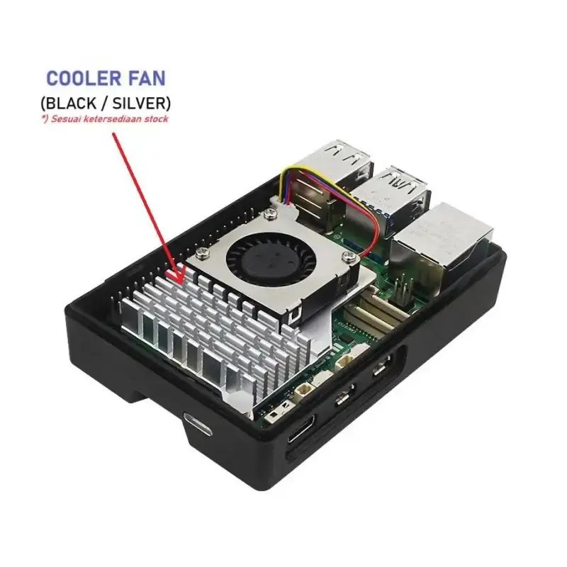 Jual Abs Case With Active Cooler Heatsink Fan For Raspberry Pi 5 Di ...