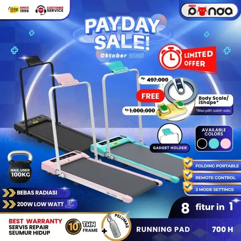 Running Pad BFIT 700H Walking Pad Treadmill Elektrik Listrik Lipat Portable  Low Watt