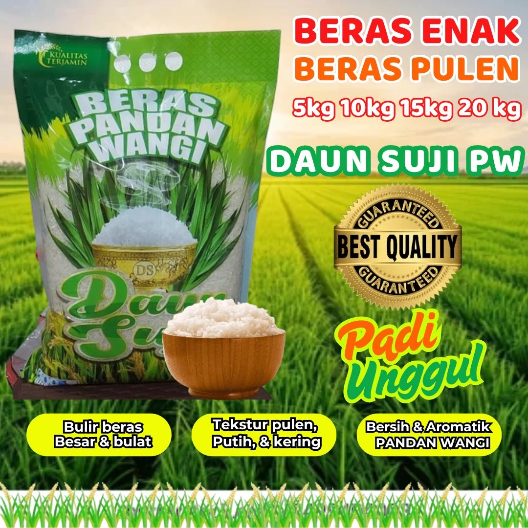 Jual Beras Super Pandan Wangi Beras Enak Beras Pulen Daun Suji 5 Kg Di ...
