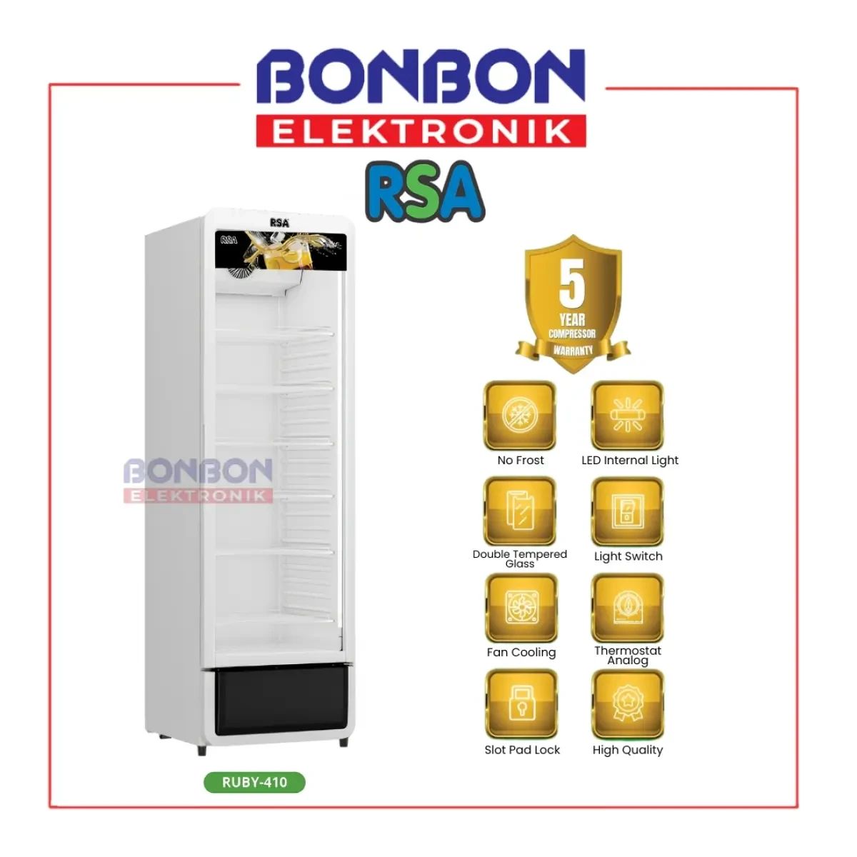 Jual Rsa Showcase Display Cooler 407l Ruby-410 / Ruby 410 / Ruby410 ...