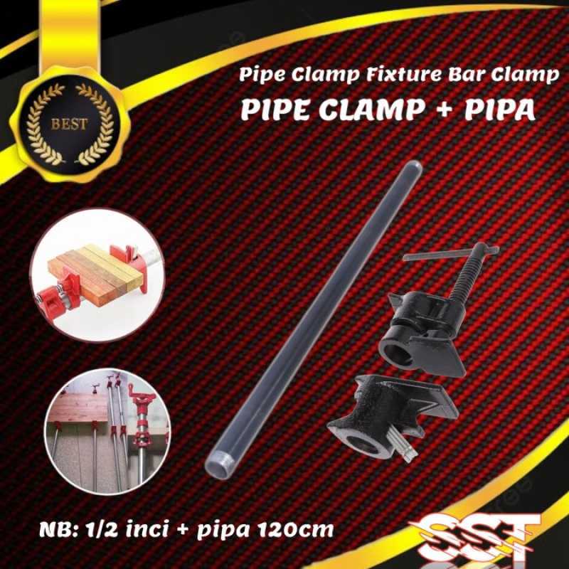 Promo Pipe Clamp Fixture / F Clamp / Bar Clamp 1/2 Inch Pipa 120 Cm