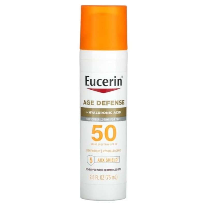 Promo Eucerin AGE defense SPF 50 hyaluronic acid sunscreen lotion face
