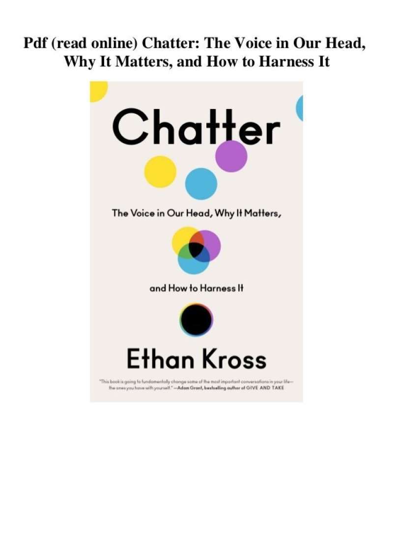 Promo Chatter The Voice in Our Head, Why It Matters, and How to