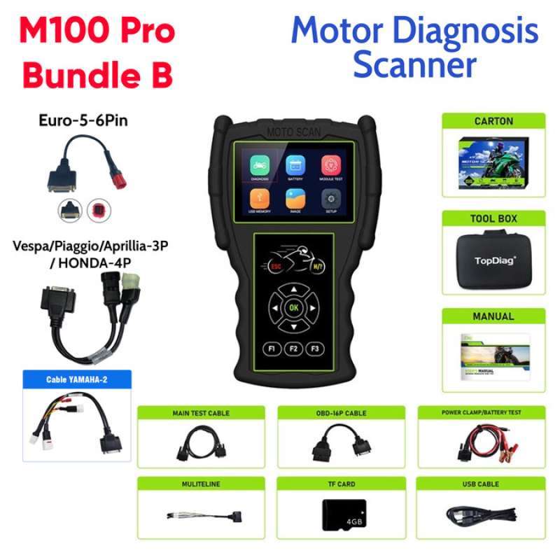 Jual Jdiag M100 Pro Diagnosis Scanner Motor Injeksi Honda Yamaha & Obd2