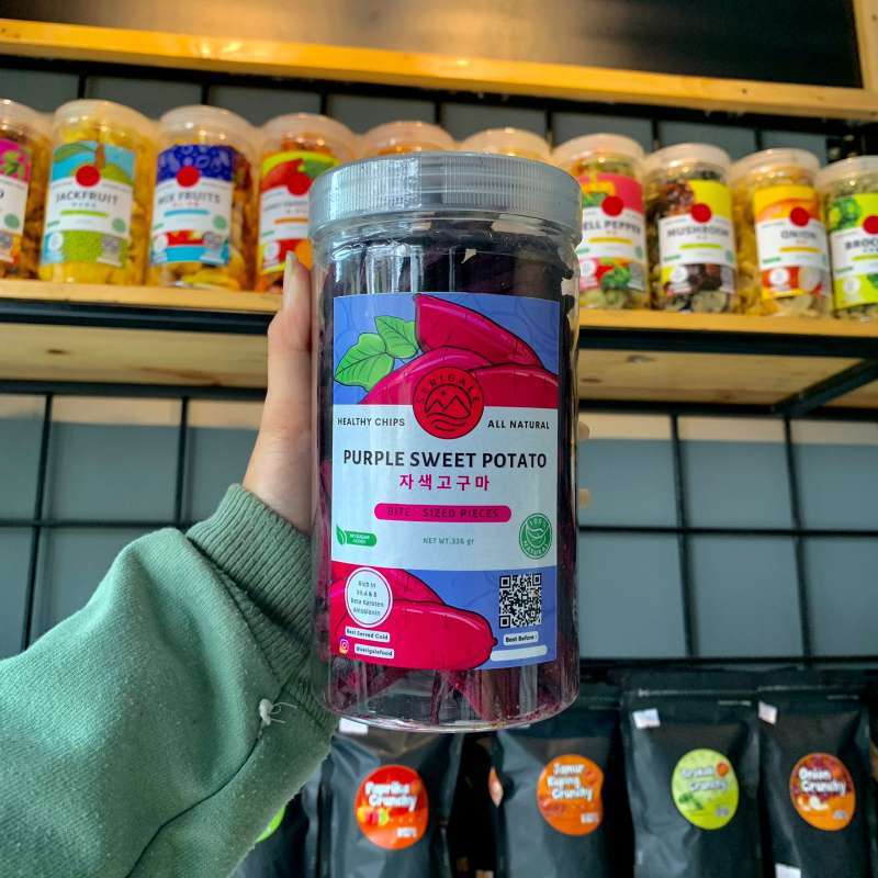 Jual KERIPIK UBI UNGU KEMASAN TOPLES 850 ML | KERIPIK SAYUR SEHAT I