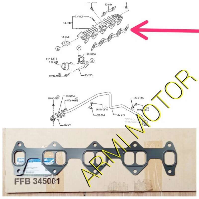 Promo Gasket Intake Manifold Ford Ranger Everest 2.5 cc TDI Original