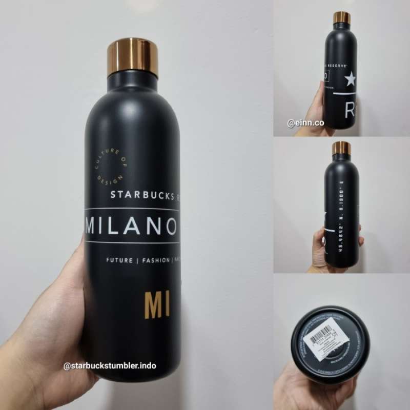 Promo Starbucks Reserve Milan Milano Italy Black Gold Tumbler Stainless Boto Diskon 33 di