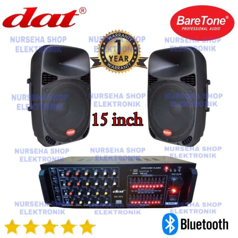 Jual Paket murah speaker 15 inch baretone amplifier karaoke dat 303 ORI