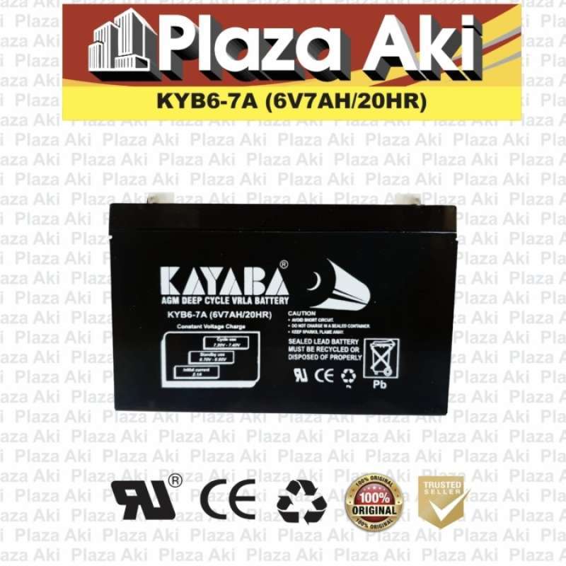 Jual Aki Baterai Kering VRLA MF 6V 7Ah 6V7Ah Accu Kayaba AGM Battery